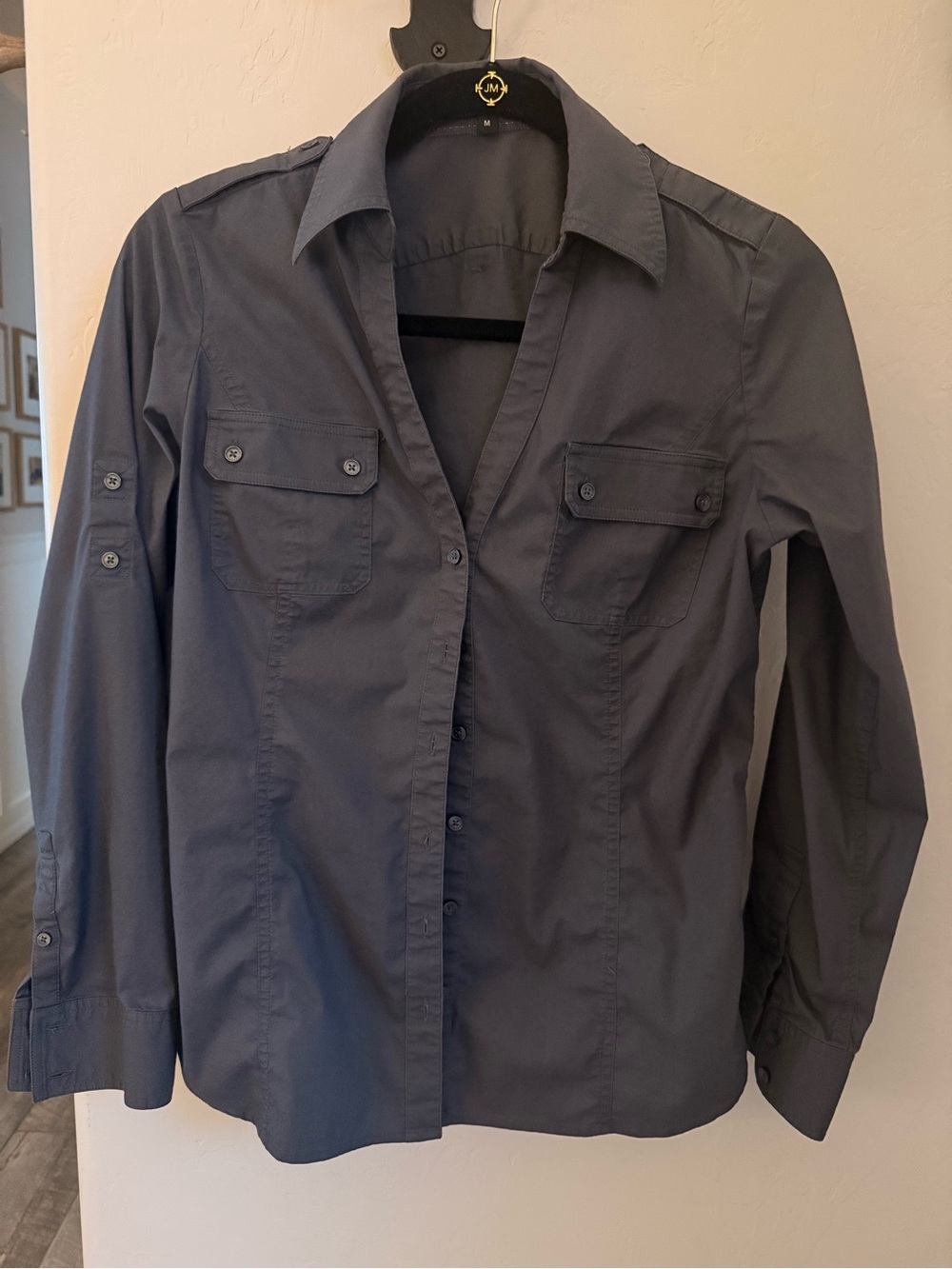 Express Women's Dark Gray button shirt